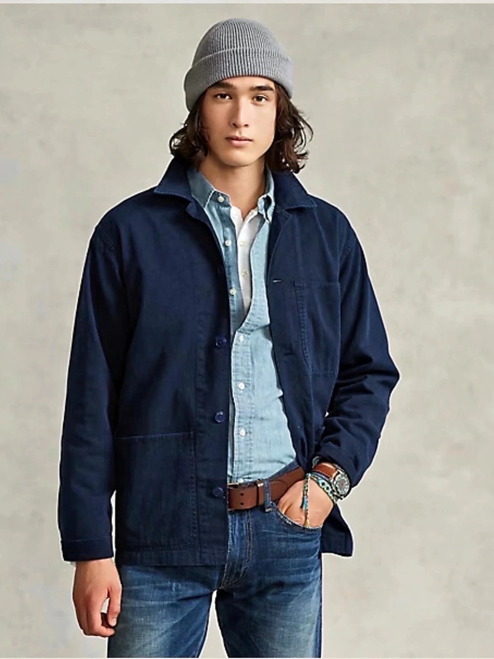 Polo Ralph Lauren Cotton Twill Workshirt Jacket Men's Navy XS